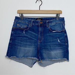 Buffalo Medium Wash Distressed Frayed Denim Jean Shorts - Size 31